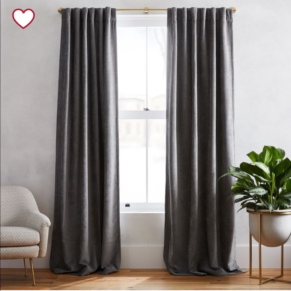 Worn Velvet Drapes - NWT- 4 panels, 84”l x 48”w